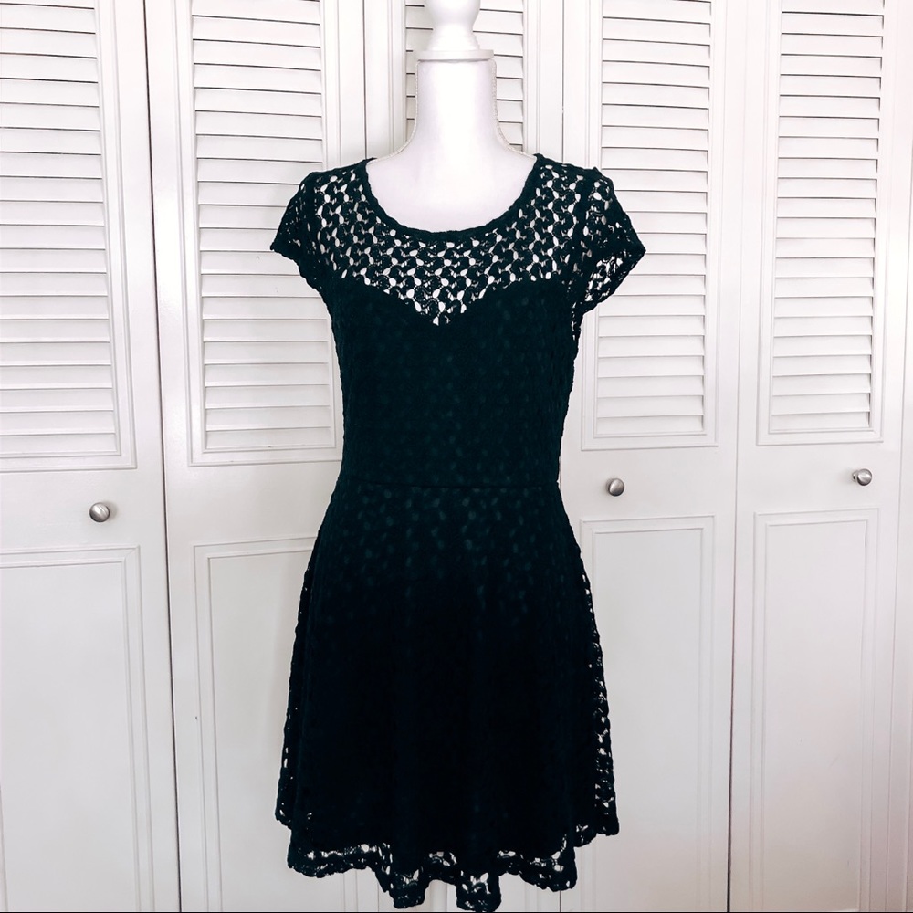 ✨Crochet Style Black Dress✨